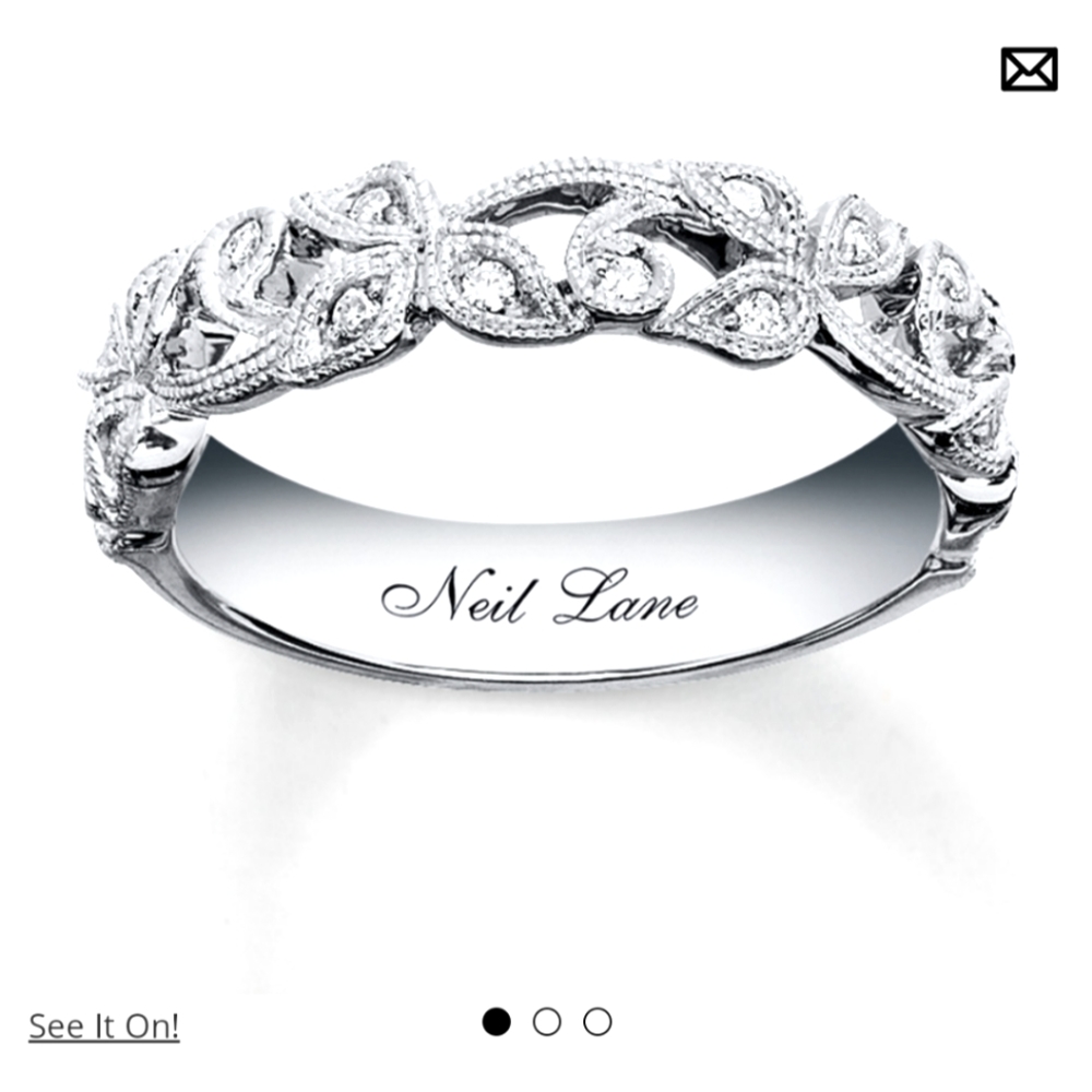 Neil lane sterling silver and diamond floral al band size 4